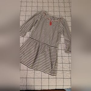 Striped Kids Dress with Coral Detail